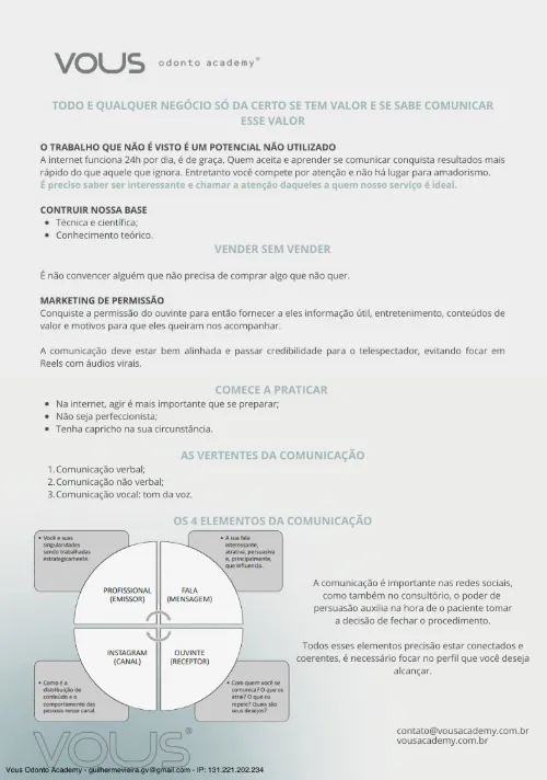 Página do ebook com resumo de comunicação e marketing